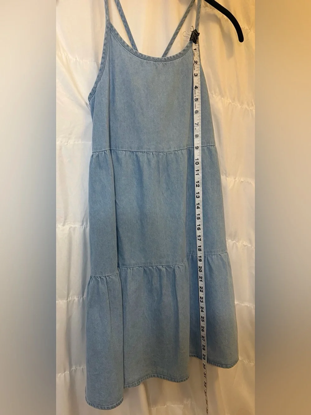 NWOT Roxy Girls' SIZE 12 Denim Tiered Sundress dress